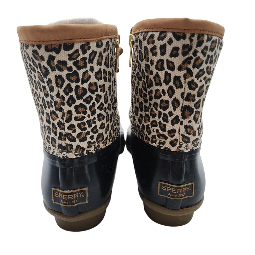 Sperry Womens Size 9.5 Saltwater Animal Print Textile Multi Duck Boots - Picture 6 of 11